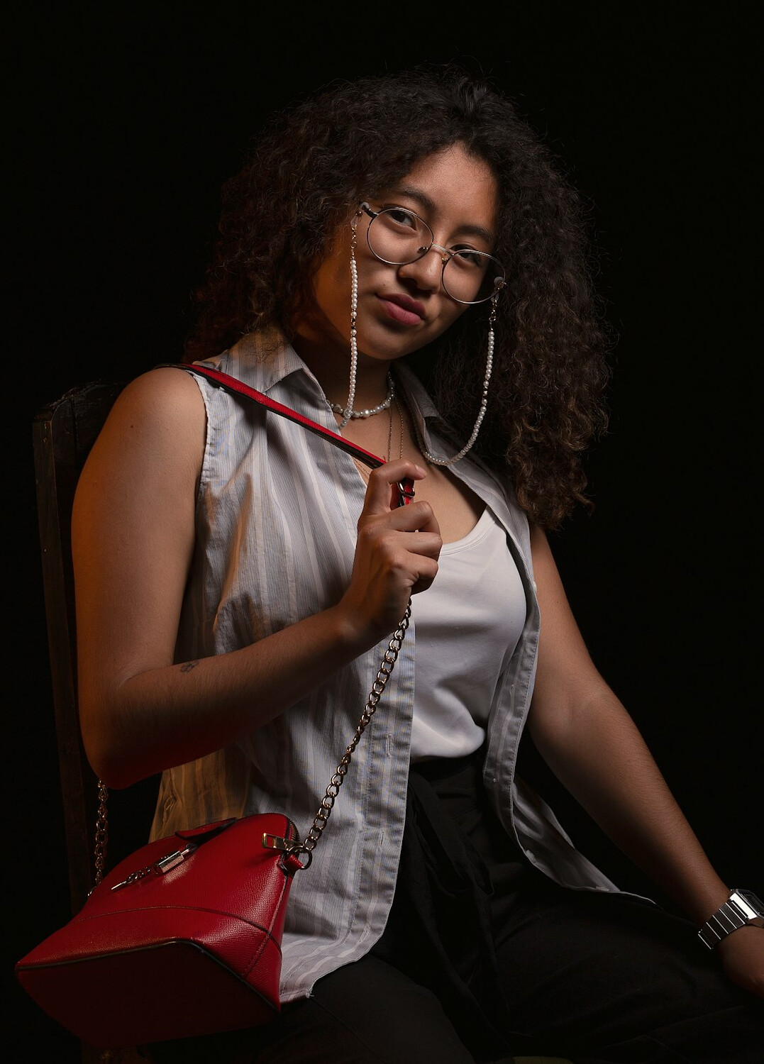 Studio portrait of a mexican woman in business attire
