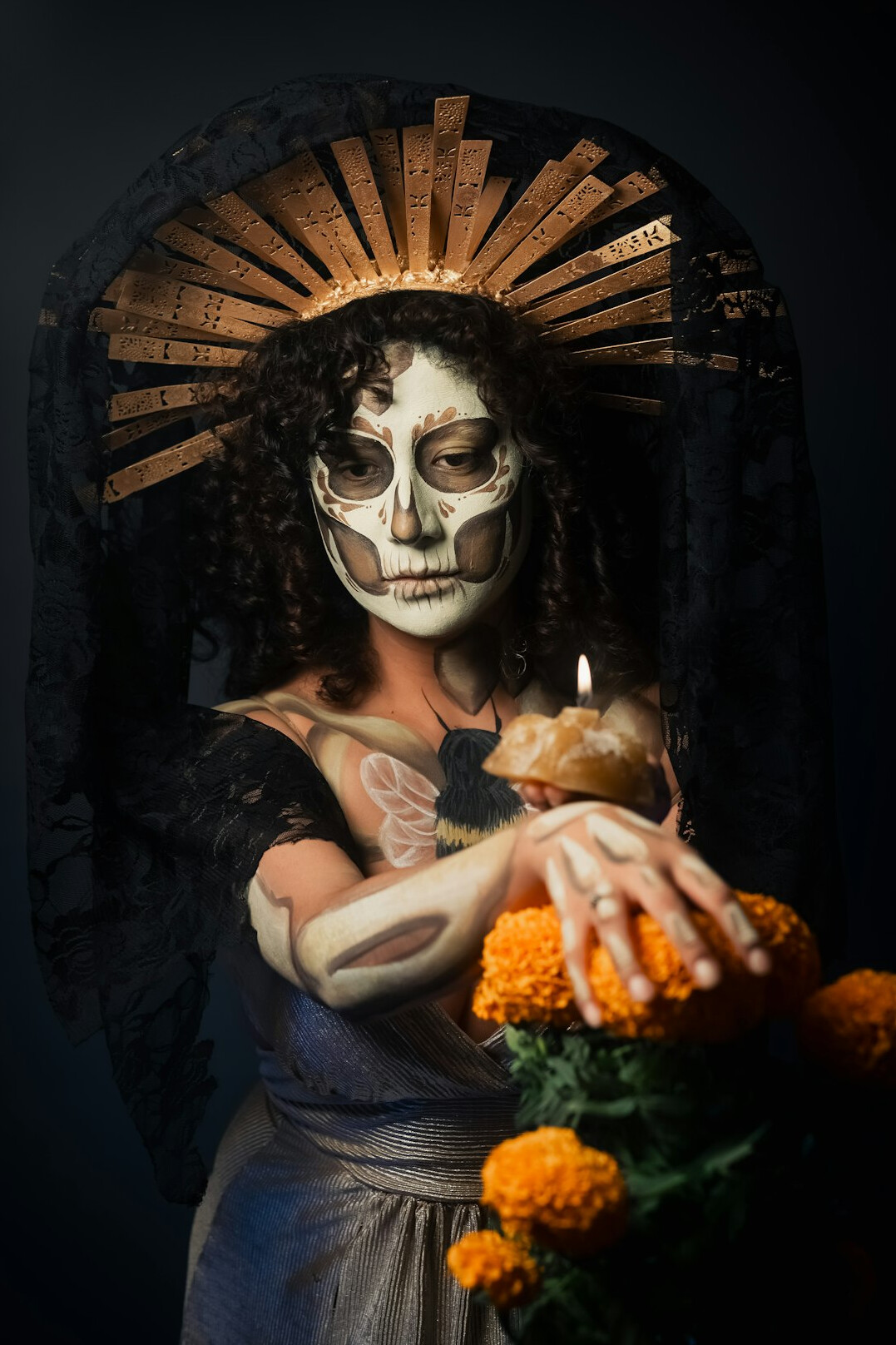 Studio portrait of a mexican woman with short hair